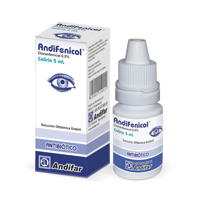 Andifenicol Gotas para el ojo (Eye Drops) 5 ML Antibiotico